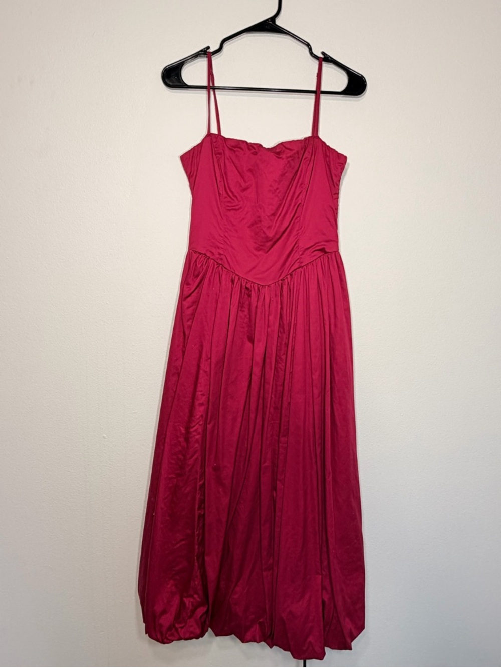 Abercrombie & Fitch Magenta Satin Midi Dress